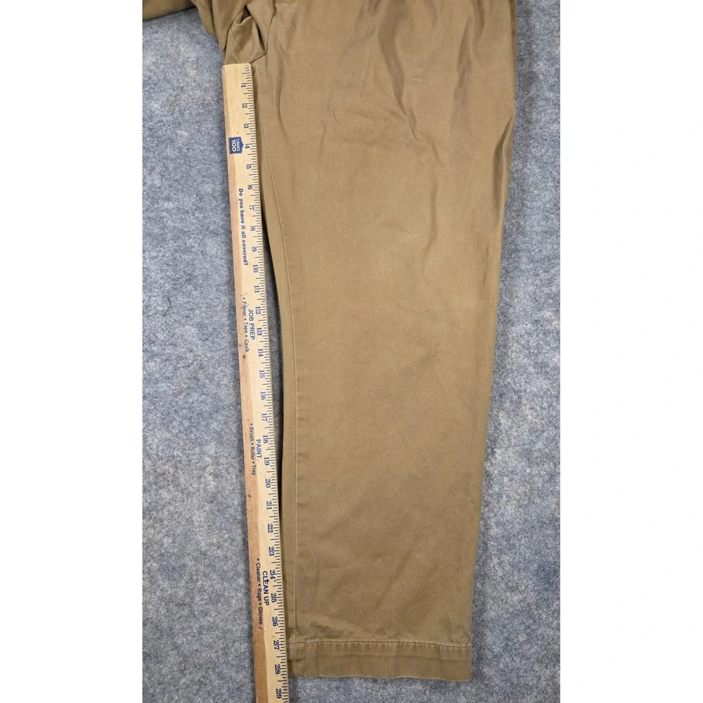 Polo Ralph Lauren Ethan Pant Mens 40x30 Tan Khaki Pleated Cotton Chino Trousers